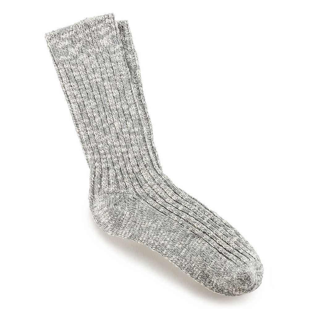 Birkenstock Women's Cotton Slub Socks - Gray / White 1 Birkenstock Women's Cotton Slub Socks - Gray / White