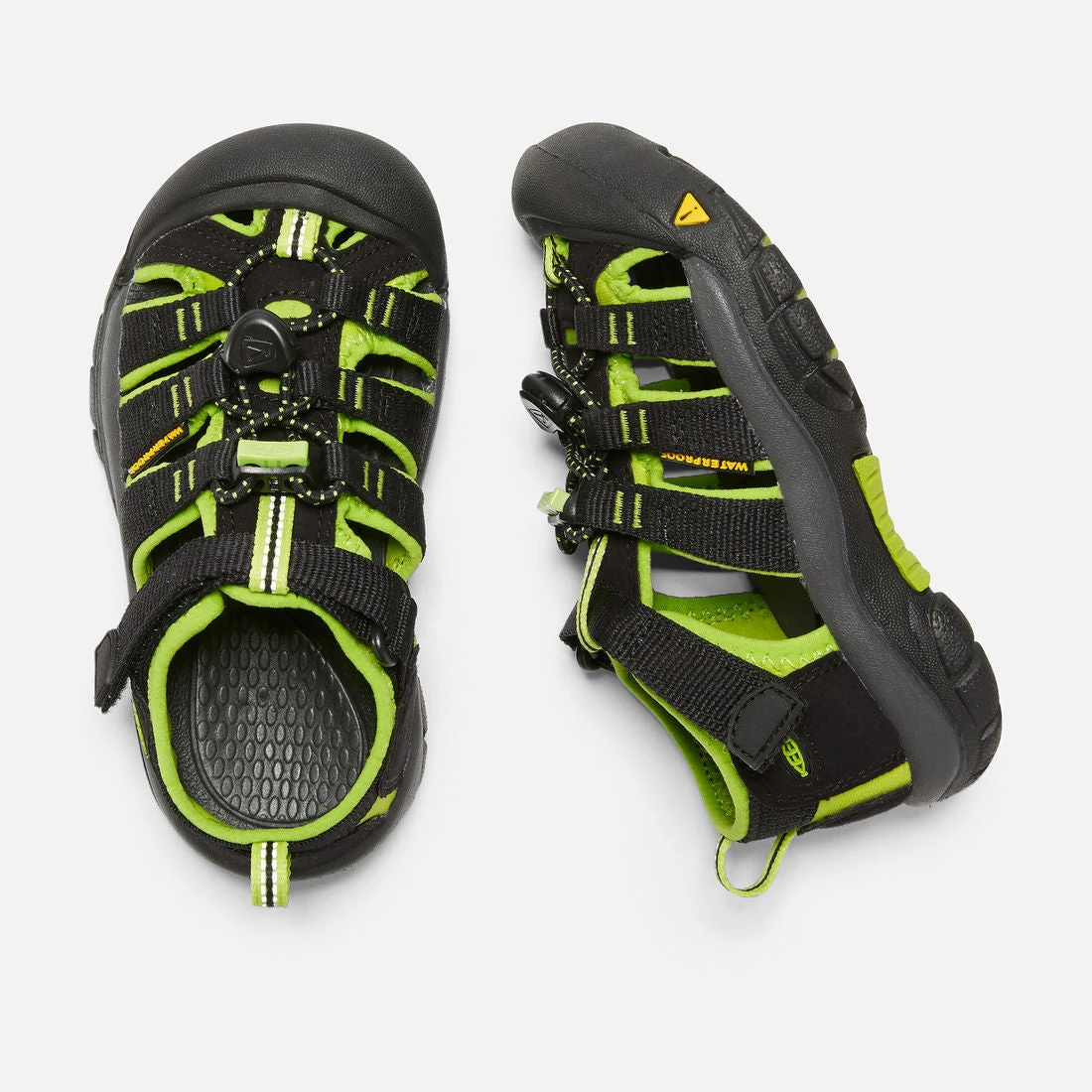 Keen Little Kids' Newport H2 Sandal - Black/Lime Green 2 Keen Little Kids' Newport H2 Sandal - Black/Lime Green - Image 2
