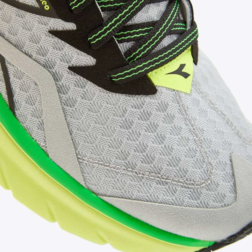 Diadora Men's Nucleo Running Shoe - Silver/Black/Yellow Fl DD - Regular (D) 3 Diadora Men's Nucleo Running Shoe - Silver/Black/Yellow Fl DD - Regular (D) - Image 3