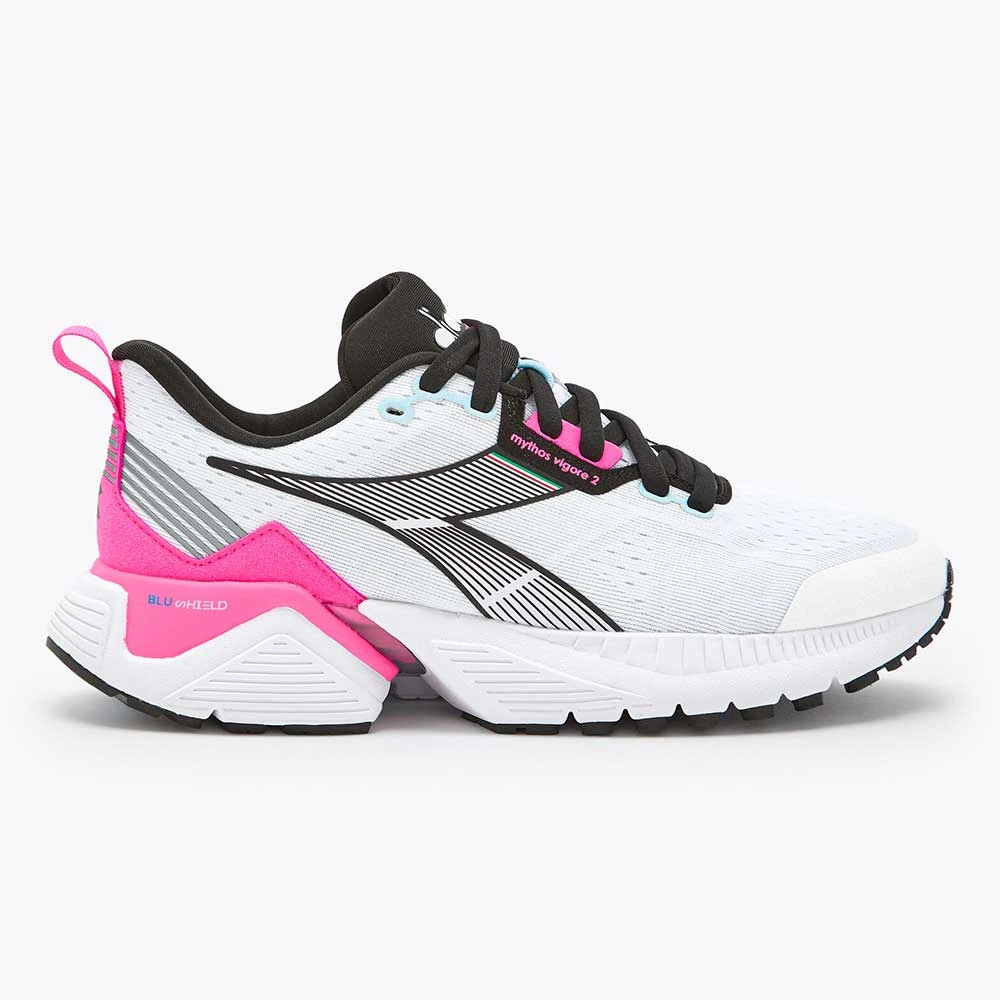 Diadora Women's Vigore 2 Running Shoe - White/Pink Fluo/Black - Regular (B) 1 Diadora Women's Vigore 2 Running Shoe - White/Pink Fluo/Black - Regular (B)