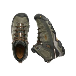 Keen Men's Targhee III Leather Mid Waterproof Hiking Boots - Black Olive/Golden Brown - Regular (D) -Patagonia Shop 1017787 PLD large