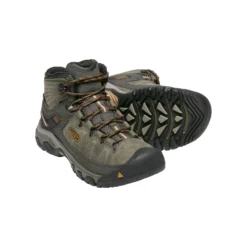 Keen Men's Targhee III Leather Mid Waterproof Hiking Boots - Black Olive/Golden Brown - Regular (D) -Patagonia Shop 1017787 PPS large