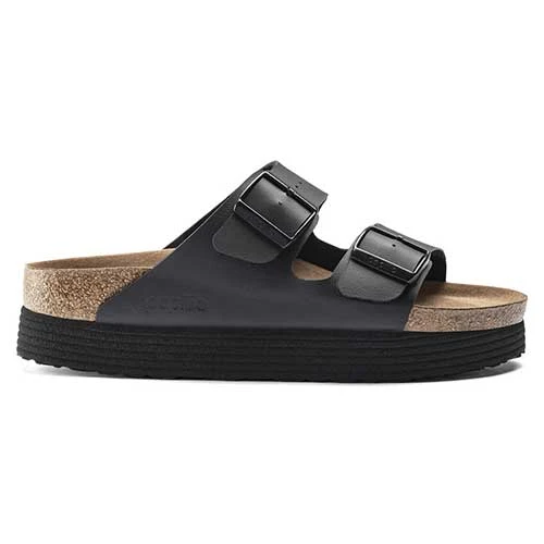 Birkenstock Arizona Platform Vegan - Birko Flor Black- Medium/Narrow 2 Birkenstock Arizona Platform Vegan - Birko Flor Black- Medium/Narrow - Image 2