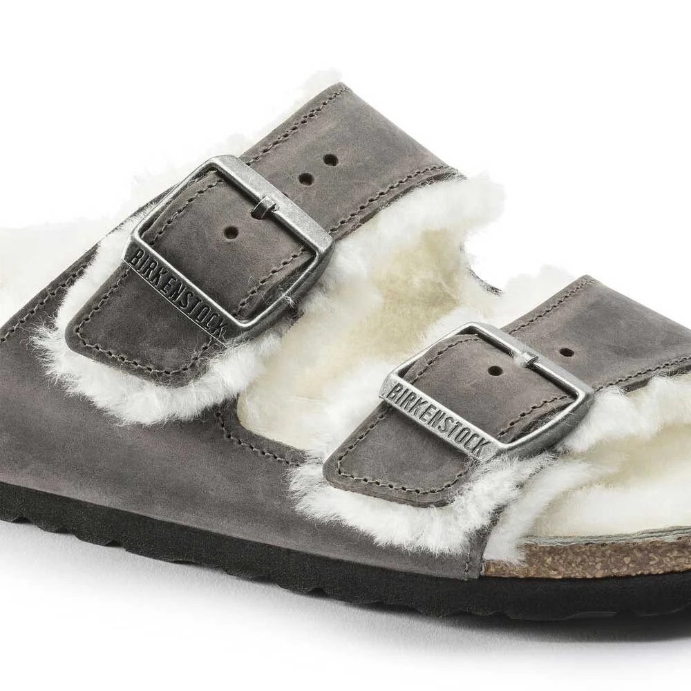 Birkenstock Arizona Shearling Sandals - Iron Natural- Medium/Narrow 5 Birkenstock Arizona Shearling Sandals - Iron Natural- Medium/Narrow - Image 5