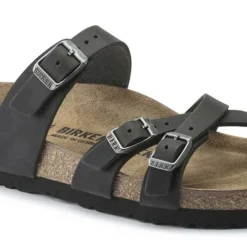 Birkenstock Women's Franca Oiled Leather Sandals- Black- Regular/Wide -Patagonia Shop 1021203 detail 1