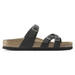 Birkenstock Women's Franca Oiled Leather Sandals- Black- Regular/Wide -Patagonia Shop 1021203 side