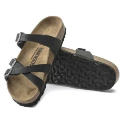 Birkenstock Women's Franca Oiled Leather Sandals- Black- Regular/Wide -Patagonia Shop 1021203 sole