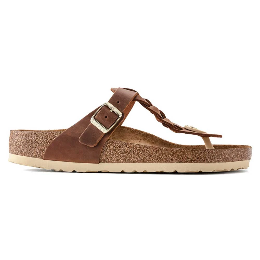 Birkenstock Women's Gizeh Braid Oiled Leather - Cognac- Regular/Wide 3 Birkenstock Women's Gizeh Braid Oiled Leather - Cognac- Regular/Wide - Image 3
