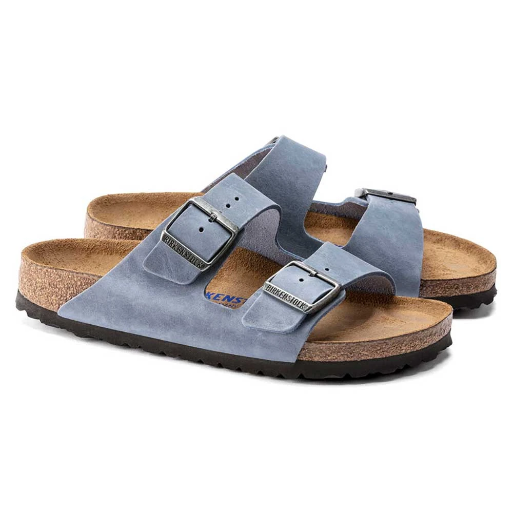 Birkenstock Arizona SFB Oil Leather Sandal - Dusty Blue - Regular/Wide 3 Birkenstock Arizona SFB Oil Leather Sandal - Dusty Blue - Regular/Wide - Image 3