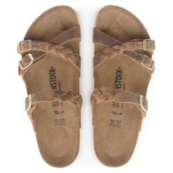 Birkenstock Women's Franca Oiled Leather Sandal - Cognac - Regular/Wide -Patagonia Shop 1024052 top