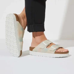 Birkenstock Women's Arizona Platform Sandal- Watercolor Pink- Medium/Narrow -Patagonia Shop 1024597 f closeup f