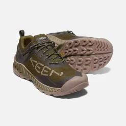 Keen Men's NXIS Evo WP Hiking Shoe - Dark Olive/Black Olive - Regular (D) -Patagonia Shop 1025909 PPS PDP 1