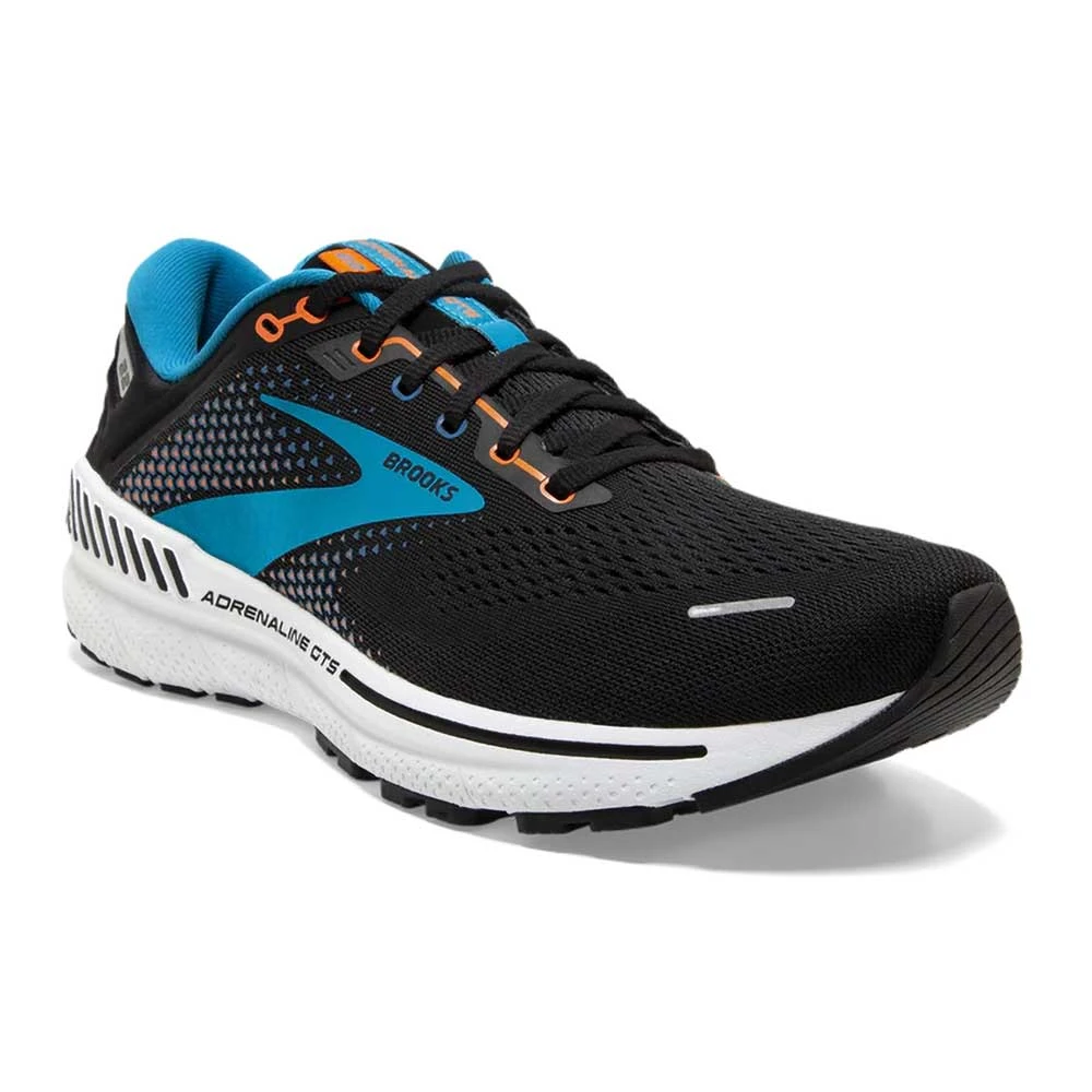BROOKS Men's Adrenaline GTS 22 Running Shoe - Black/Blue/Orange- Regular (D) 2 BROOKS Men's Adrenaline GTS 22 Running Shoe - Black/Blue/Orange- Regular (D) - Image 2