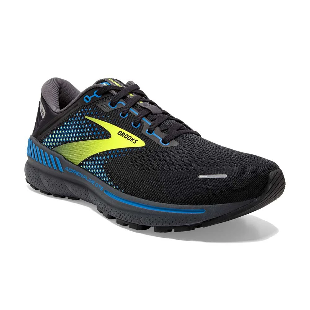 BROOKS Men's Adrenaline GTS 22 Running Shoe- Black/Blue/Nightlife- Regular (D) 2 BROOKS Men's Adrenaline GTS 22 Running Shoe- Black/Blue/Nightlife- Regular (D) - Image 2