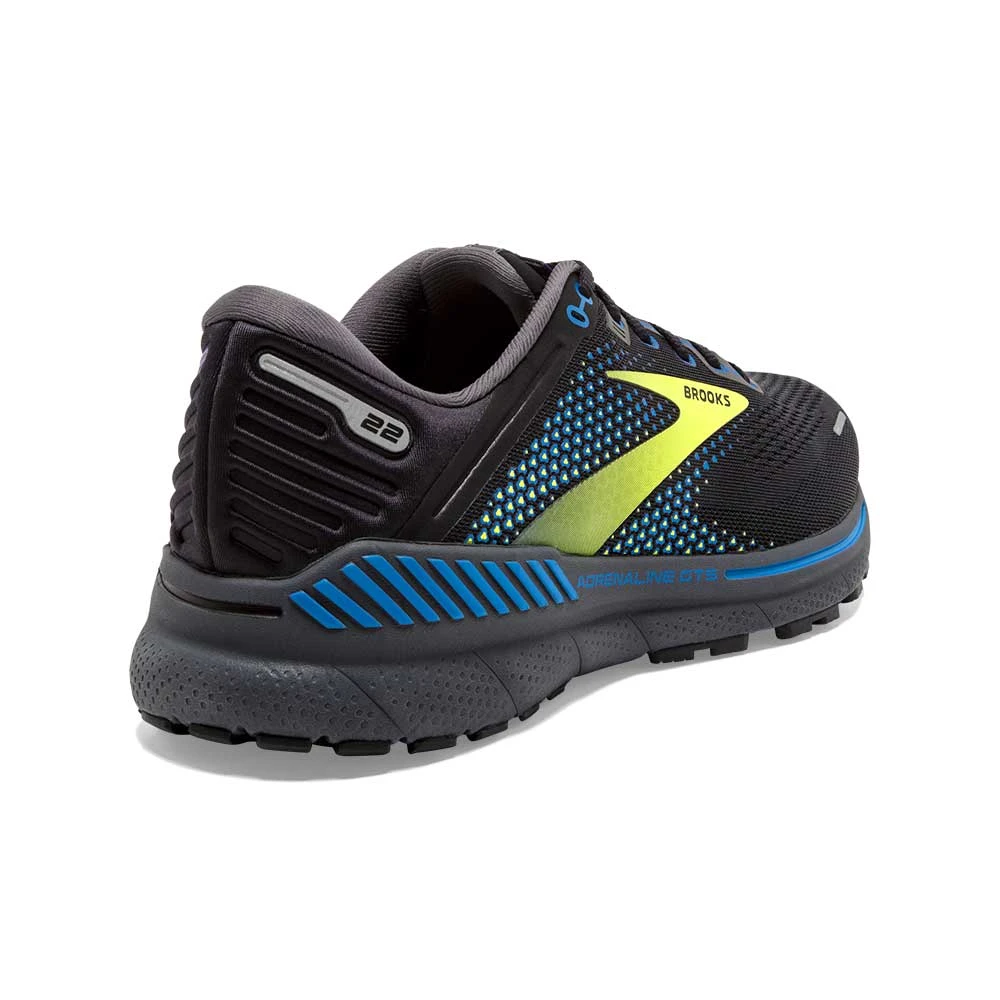 BROOKS Men's Adrenaline GTS 22 Running Shoe- Black/Blue/Nightlife- Regular (D) 5 BROOKS Men's Adrenaline GTS 22 Running Shoe- Black/Blue/Nightlife- Regular (D) - Image 5
