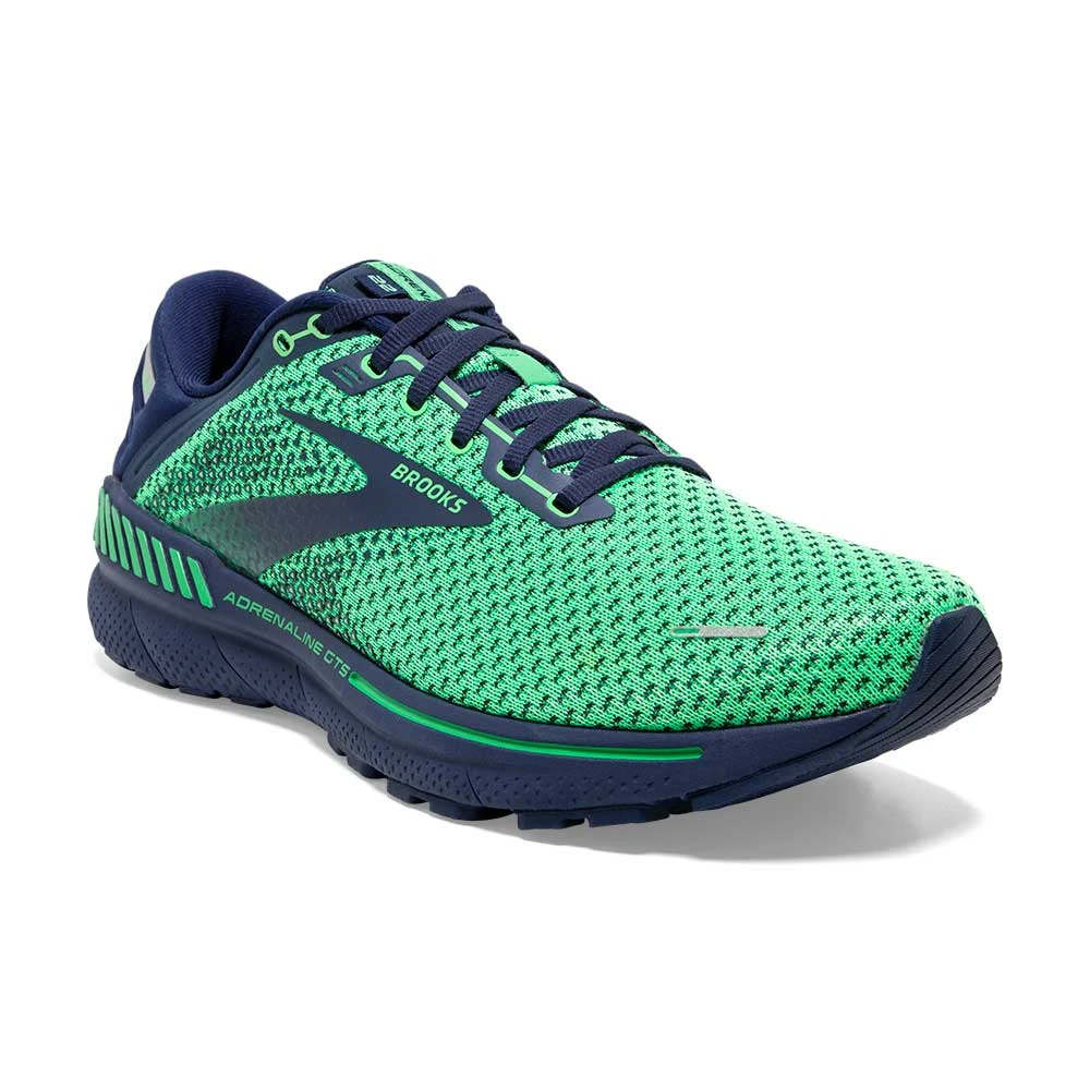 BROOKS Men's Adrenaline GTS 22 Running Shoe- Green/Navy- Regular (D) 2 BROOKS Men's Adrenaline GTS 22 Running Shoe- Green/Navy- Regular (D) - Image 2
