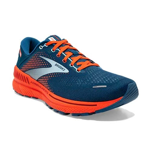 BROOKS Men's Adrenaline GTS 22 Running Shoe - Blue/Light Blue/Orange - Regular (D) 2 BROOKS Men's Adrenaline GTS 22 Running Shoe - Blue/Light Blue/Orange - Regular (D) - Image 2