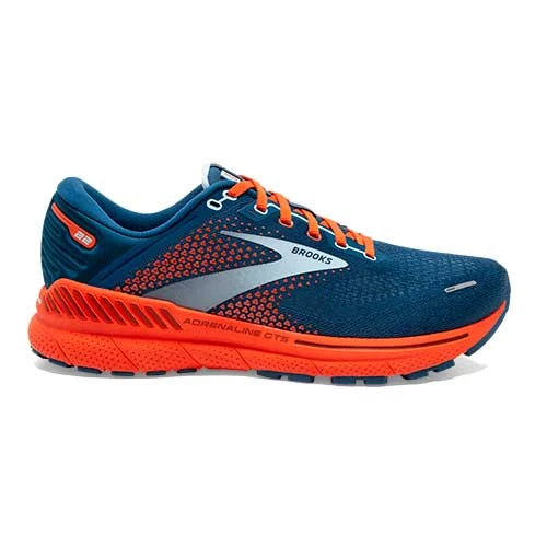 BROOKS Men's Adrenaline GTS 22 Running Shoe - Blue/Light Blue/Orange - Regular (D) 1 BROOKS Men's Adrenaline GTS 22 Running Shoe - Blue/Light Blue/Orange - Regular (D)