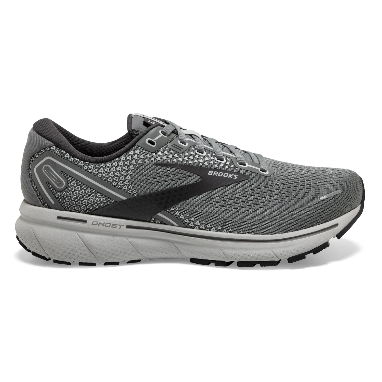 BROOKS Men's Ghost 14 Running Shoe - Grey/Alloy/Oyster— Narrow (B) 1 BROOKS Men's Ghost 14 Running Shoe - Grey/Alloy/Oyster— Narrow (B)