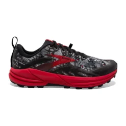 BROOKS Men's Cascadia 16 Trail Running Shoe - Black/Grey/Red - Regular (D)