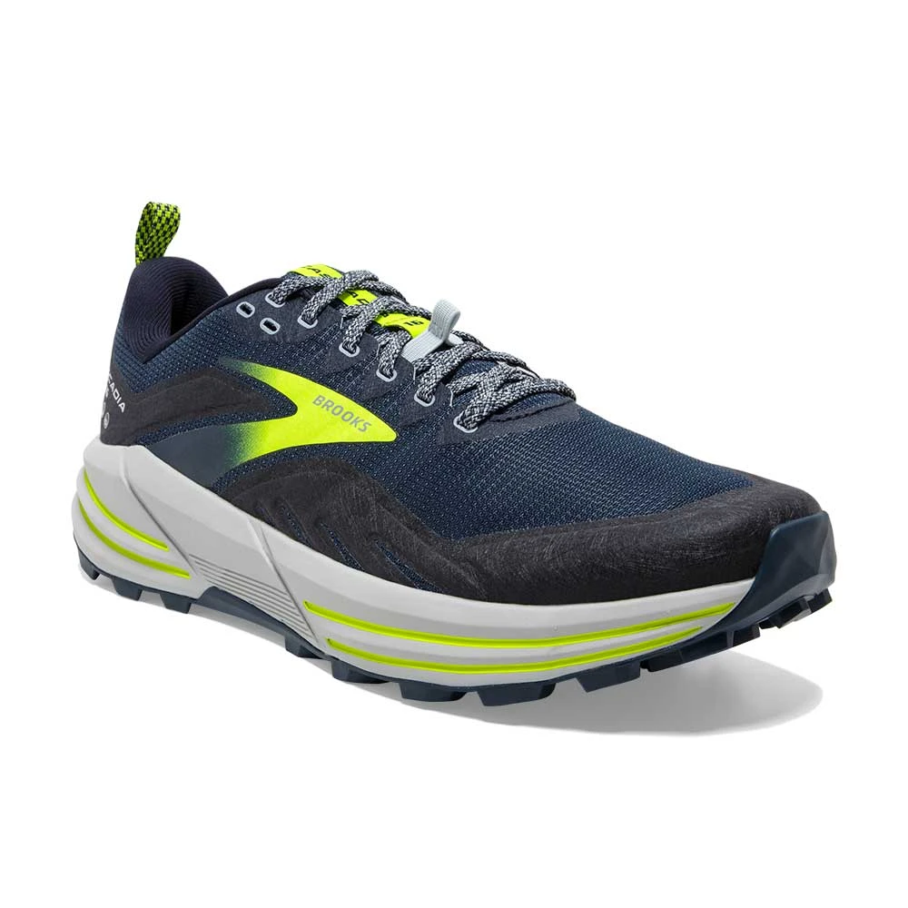 BROOKS Men's Cascadia 16 Trail Running Shoe- Titan/Peacoat/Nightlife- Regular (D) 2 BROOKS Men's Cascadia 16 Trail Running Shoe- Titan/Peacoat/Nightlife- Regular (D) - Image 2