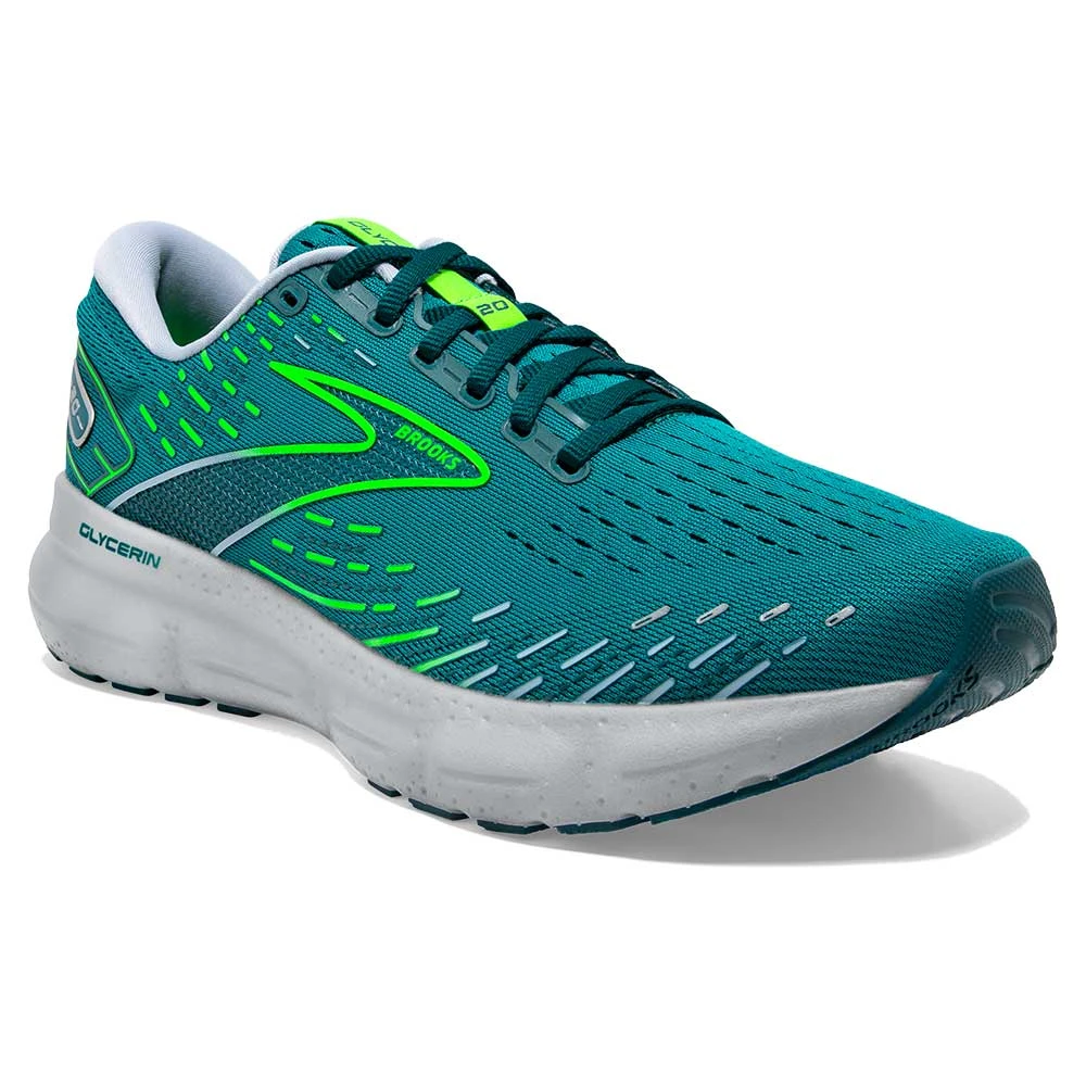 BROOKS Men's Glycerin 20 Running Shoe - Kayaking/Heron/Green Gecko - Regular (D) 2 BROOKS Men's Glycerin 20 Running Shoe - Kayaking/Heron/Green Gecko - Regular (D) - Image 2