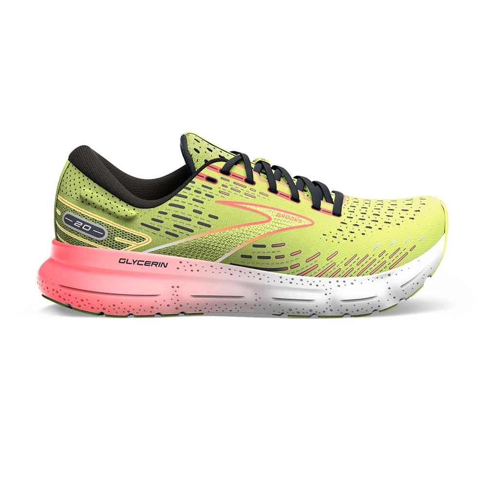 BROOKS Men's Glycerin 20 Running Shoe - Lime/Red/Ebony - Regular (D) 1 BROOKS Men's Glycerin 20 Running Shoe - Lime/Red/Ebony - Regular (D)