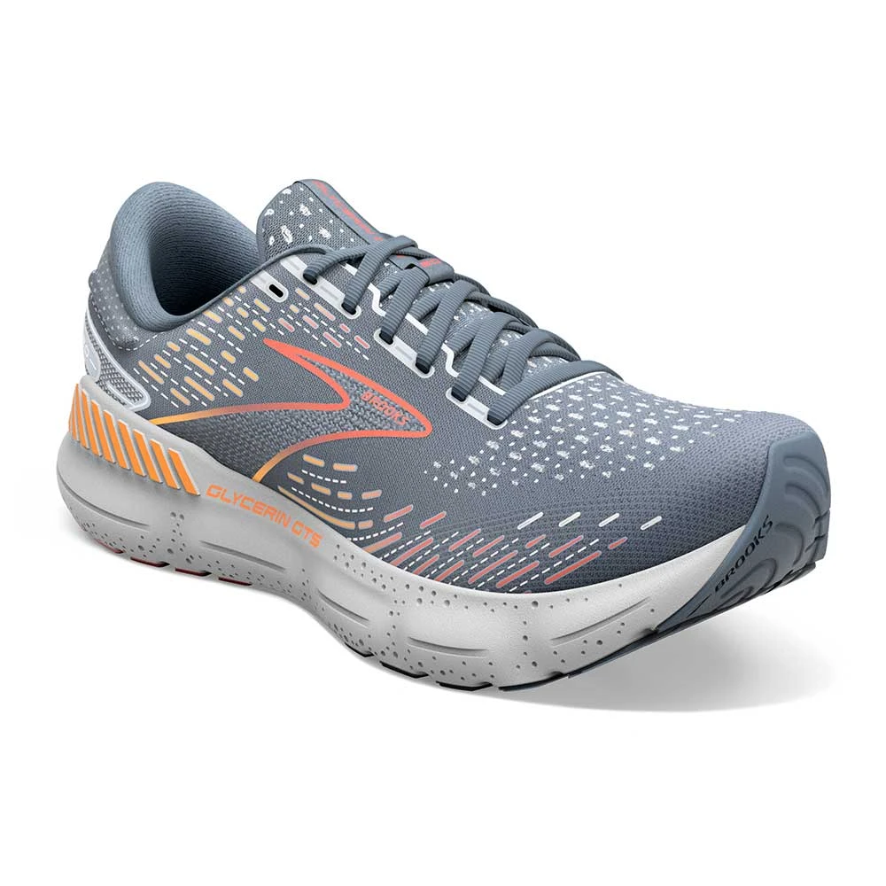 BROOKS Men's Glycerin GTS 20 Running Shoe - Grey/Chili Oil/Orange - Regular (D) 3 BROOKS Men's Glycerin GTS 20 Running Shoe - Grey/Chili Oil/Orange - Regular (D) - Image 3