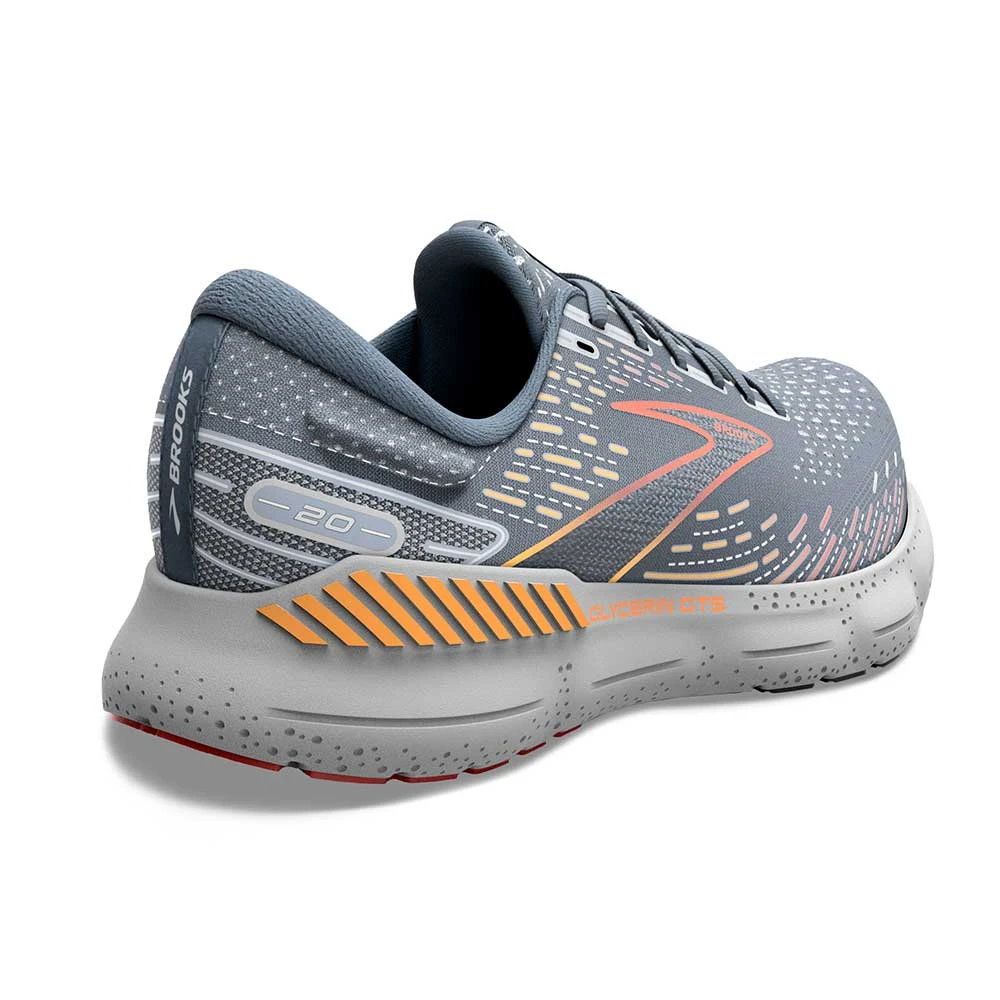 BROOKS Men's Glycerin GTS 20 Running Shoe - Grey/Chili Oil/Orange - Regular (D) 4 BROOKS Men's Glycerin GTS 20 Running Shoe - Grey/Chili Oil/Orange - Regular (D) - Image 4