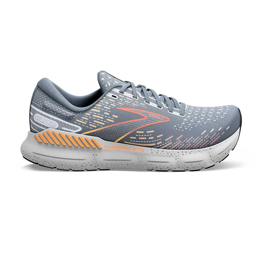 BROOKS Men's Glycerin GTS 20 Running Shoe - Grey/Chili Oil/Orange - Regular (D) 1 BROOKS Men's Glycerin GTS 20 Running Shoe - Grey/Chili Oil/Orange - Regular (D)