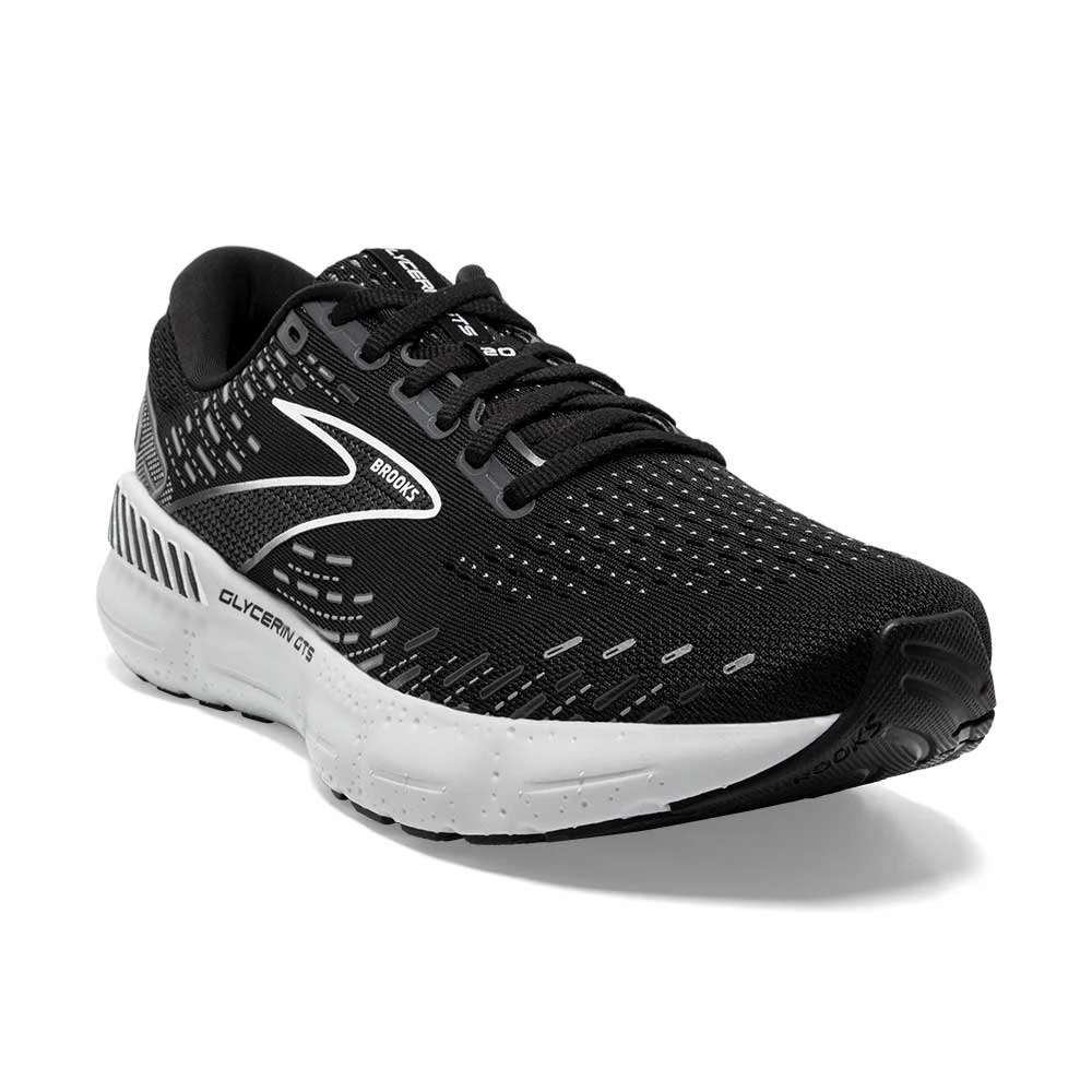 BROOKS Men's Glycerin GTS 20 Running Shoe- Black/White/Alloy- Regular (D) 4 BROOKS Men's Glycerin GTS 20 Running Shoe- Black/White/Alloy- Regular (D) - Image 4