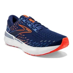 BROOKS Men's Glycerin GTS 20 Running Shoe - Blue Depths/Palace Blue/Orange - Wide (2E) -Patagonia Shop 110383 444 A Glycerin GTS 20