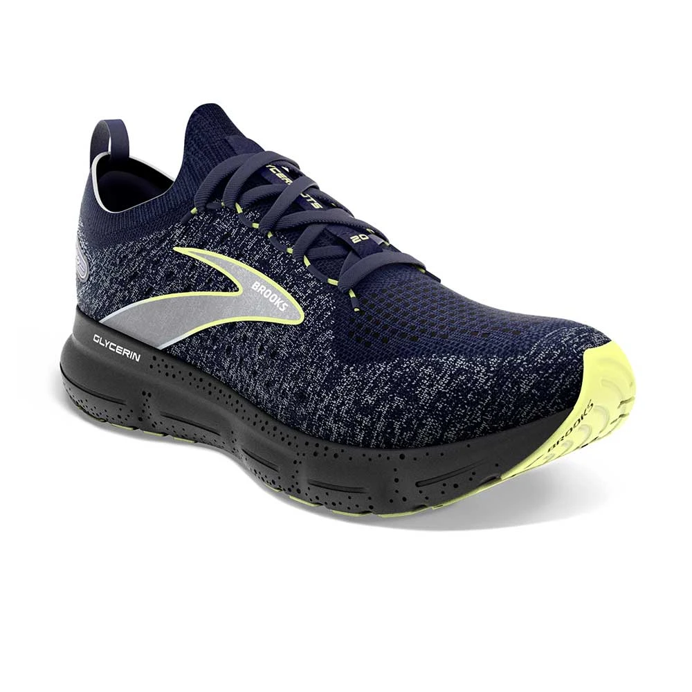 BROOKS Men's Glycerin StealthFit 20 Running Shoe - Blue/Ebony/Lime - Regular (D) 3 BROOKS Men's Glycerin StealthFit 20 Running Shoe - Blue/Ebony/Lime - Regular (D) - Image 3