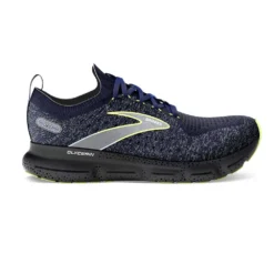 BROOKS Men's Glycerin StealthFit 20 Running Shoe - Blue/Ebony/Lime - Regular (D)