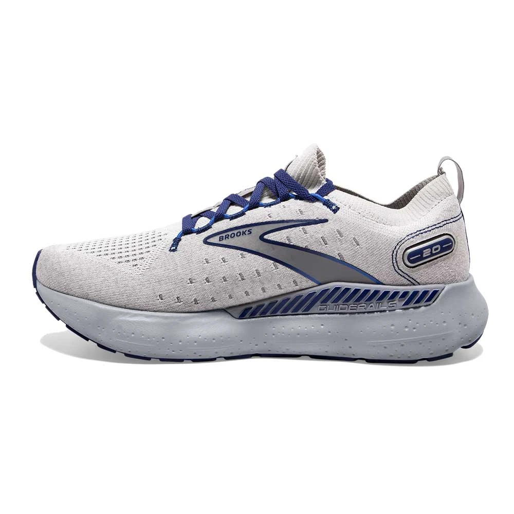 BROOKS Men's Glycerin StealthFit GTS 20 Running Shoe- Oyster/Alloy/Blue Depths- Regular (D) 3 BROOKS Men's Glycerin StealthFit GTS 20 Running Shoe- Oyster/Alloy/Blue Depths- Regular (D) - Image 3