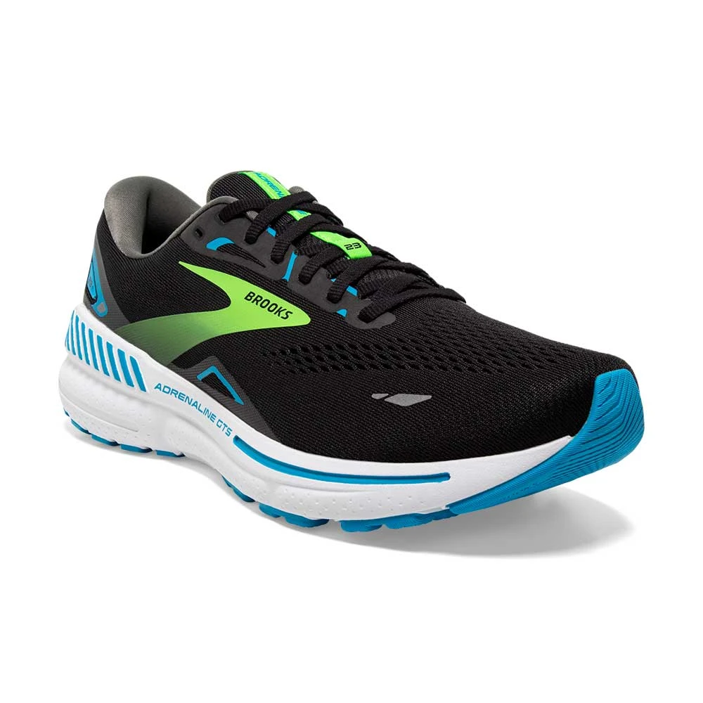 BROOKS Men's Adrenaline GTS 23 Running Shoe - Black/Hawaiian Ocean/Green- Regular (D) 2 BROOKS Men's Adrenaline GTS 23 Running Shoe - Black/Hawaiian Ocean/Green- Regular (D) - Image 2
