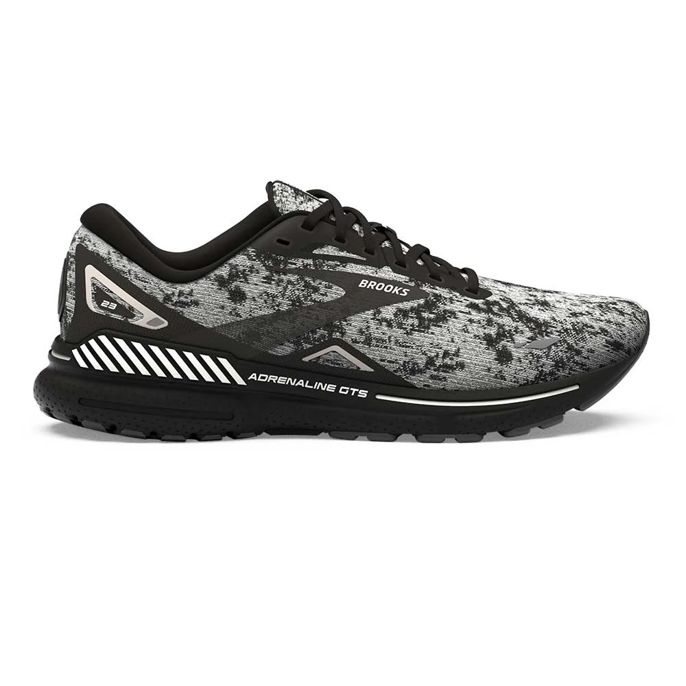 BROOKS Men's Adrenaline GTS 23 Running Shoe - White/Grey/Black- Regular (D) 1 BROOKS Men's Adrenaline GTS 23 Running Shoe - White/Grey/Black- Regular (D)