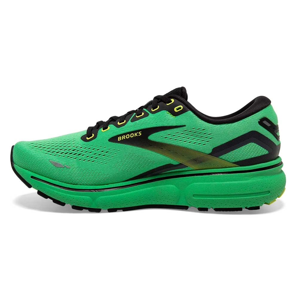 BROOKS Men's Ghost 15 Running Shoe- Green/Black/Sharp Green 3 BROOKS Men's Ghost 15 Running Shoe- Green/Black/Sharp Green - Image 3