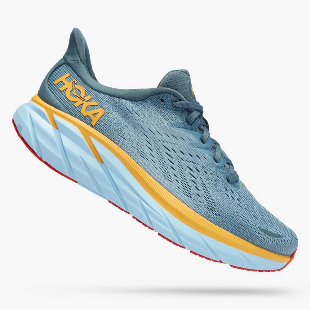 Hoka Men's Clifton 8 Running Shoe- Goblin Blue/Mountain Spring— Regular (D) 1 Hoka Men's Clifton 8 Running Shoe- Goblin Blue/Mountain Spring— Regular (D)