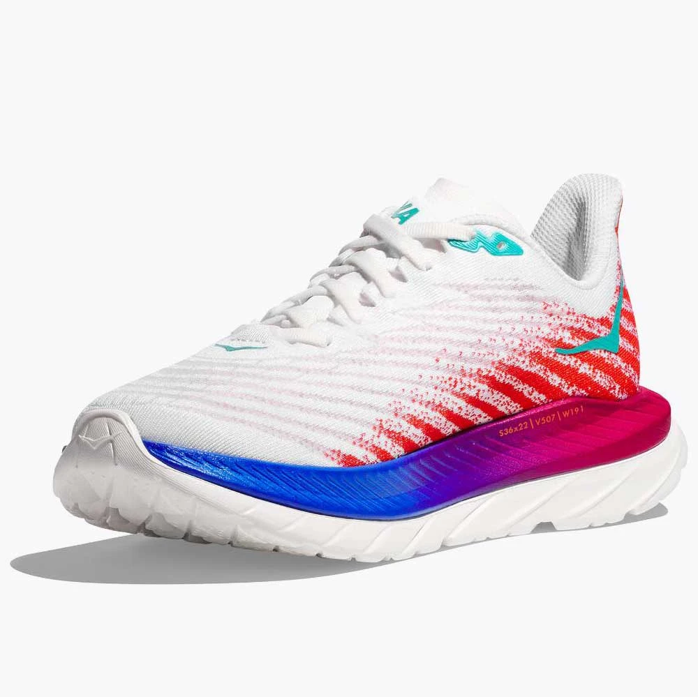 Hoka Women's Mach 5 - White/Flame - Regular (B) 2 Hoka Women's Mach 5 - White/Flame - Regular (B) - Image 2