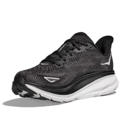 Hoka Men's Clifton 9 Running Shoe - Black/White -Patagonia Shop 1127895 BWHT 3