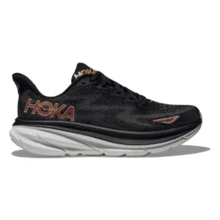 Hoka Women's Clifton 9 Running Shoe - Black/Rose Gold - Regular (B)