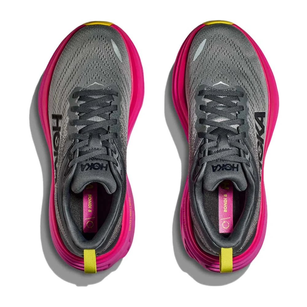 Hoka Women's Bondi 8 Running Shoe- Castlerock/Strawberry- Regular (B) 3 Hoka Women's Bondi 8 Running Shoe- Castlerock/Strawberry- Regular (B) - Image 3
