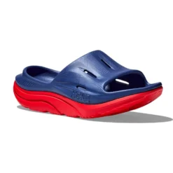 Hoka Unisex Ora Recovery Slide 3 - Bellwether Blue/Red Alert - Regular (D) -Patagonia Shop 1135061 BBRA 6