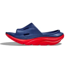 Hoka Unisex Ora Recovery Slide 3 - Bellwether Blue/Red Alert - Regular (D) -Patagonia Shop 1135061 BBRA 8