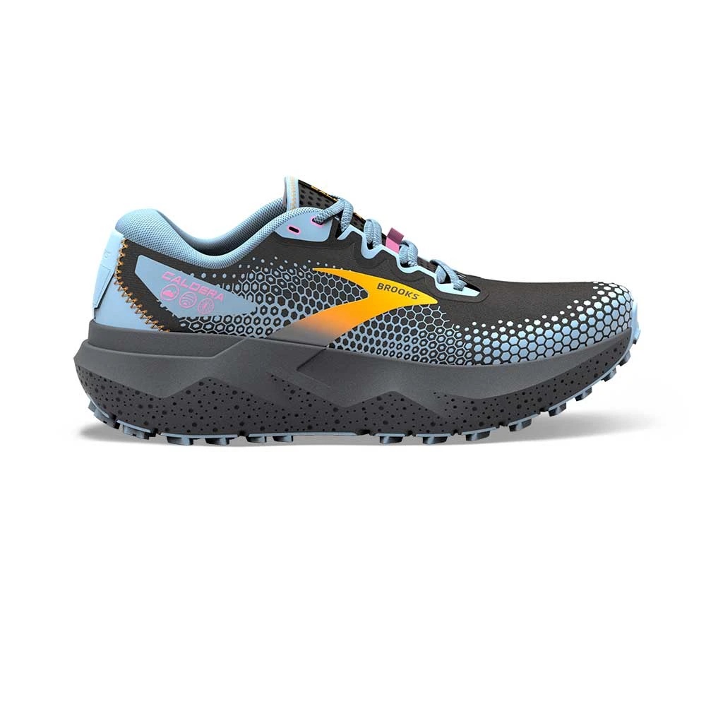BROOKS Women's Caldera 6 Trail Shoe - Black/Blue/Yellow- Regular (B) 1 BROOKS Women's Caldera 6 Trail Shoe - Black/Blue/Yellow- Regular (B)