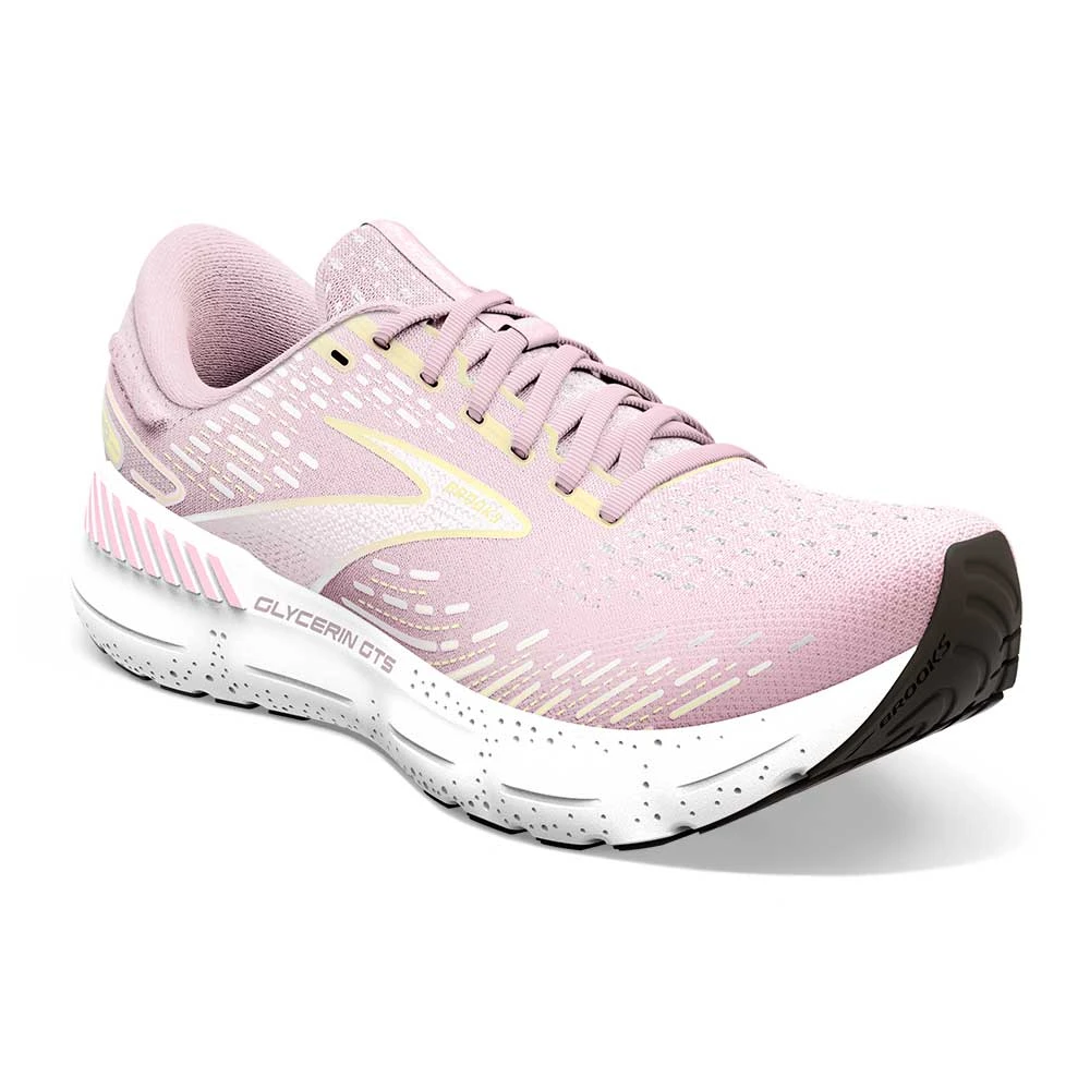 BROOKS Women's Glycerin GTS 20 Running Shoe- Pink/Yellow/White- Regular (B) 2 BROOKS Women's Glycerin GTS 20 Running Shoe- Pink/Yellow/White- Regular (B) - Image 2