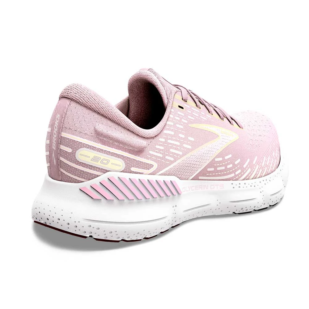 BROOKS Women's Glycerin GTS 20 Running Shoe- Pink/Yellow/White- Regular (B) 4 BROOKS Women's Glycerin GTS 20 Running Shoe- Pink/Yellow/White- Regular (B) - Image 4