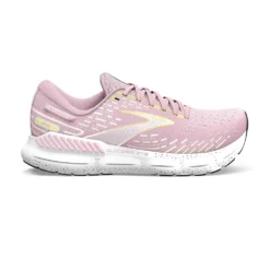 BROOKS Women's Glycerin GTS 20 Running Shoe- Pink/Yellow/White- Regular (B)