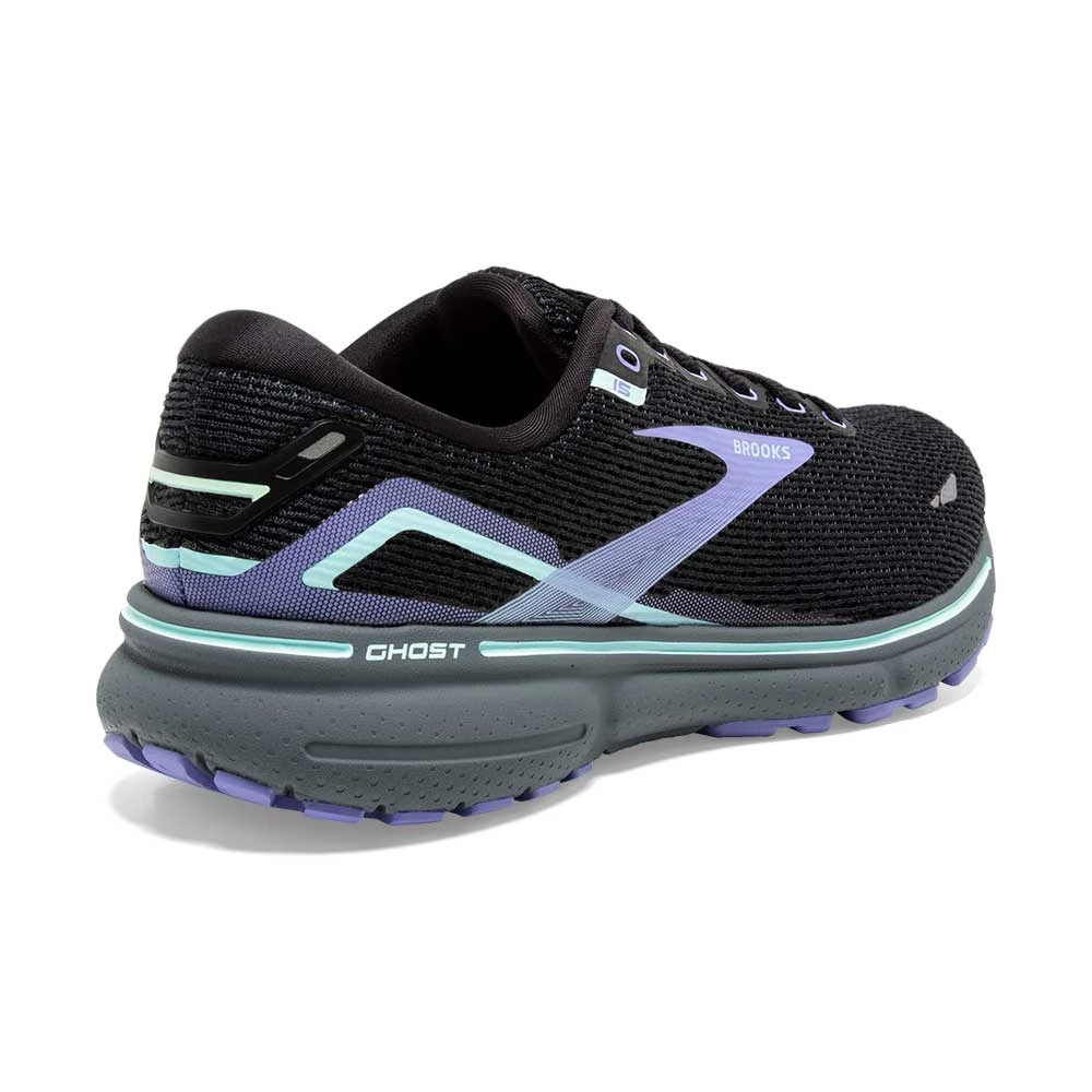 BROOKS Women's Ghost 15 Running Shoe- Black/Jacaranda/Salt- Regular (B) 5 BROOKS Women's Ghost 15 Running Shoe- Black/Jacaranda/Salt- Regular (B) - Image 5